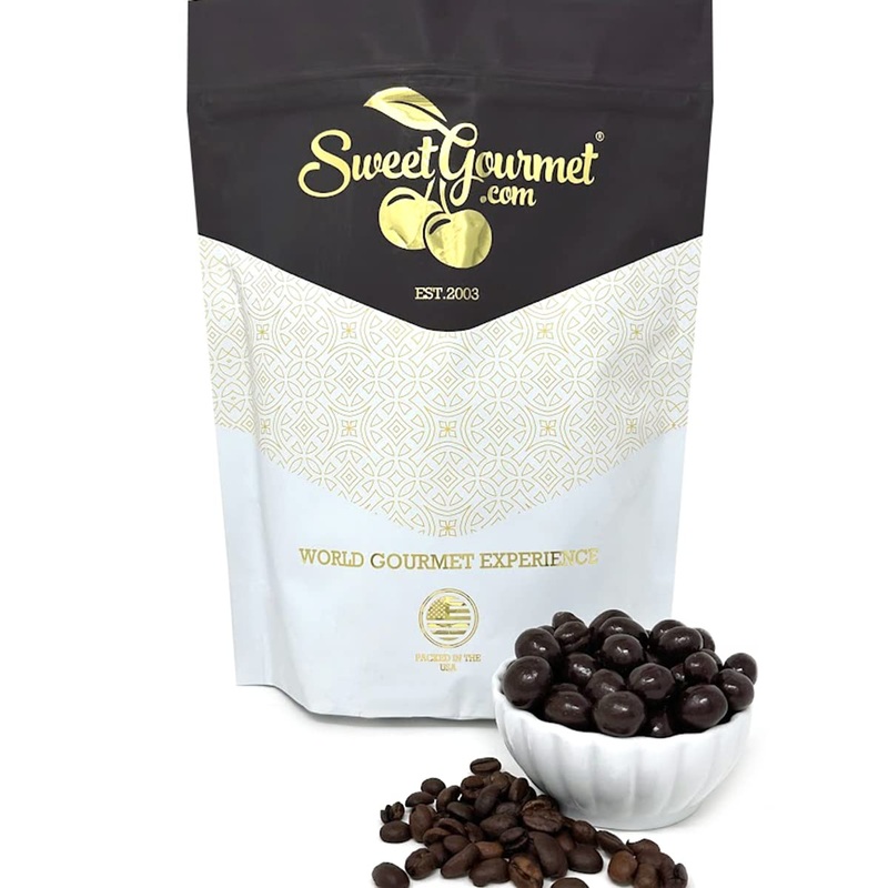SweetGourmet Dark Chocolate Covered Espresso Coffee Beans | 1 Pound Dark Chocolate 1 Pound (Pack of 1)