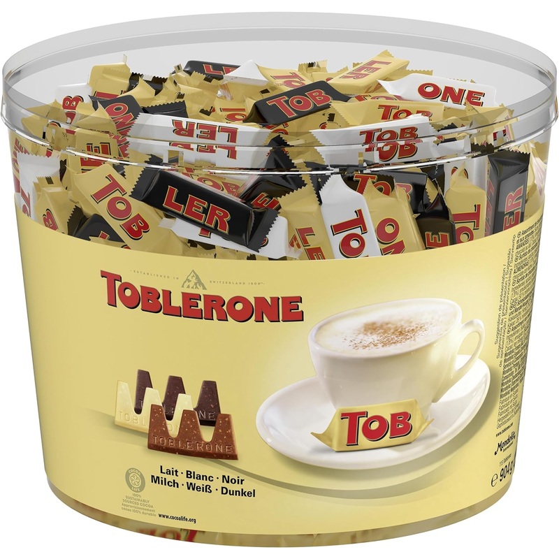 Toblerone Mix Box Transparent tin 904 g (min. 113 Toblerone) Mixed Minis 904g