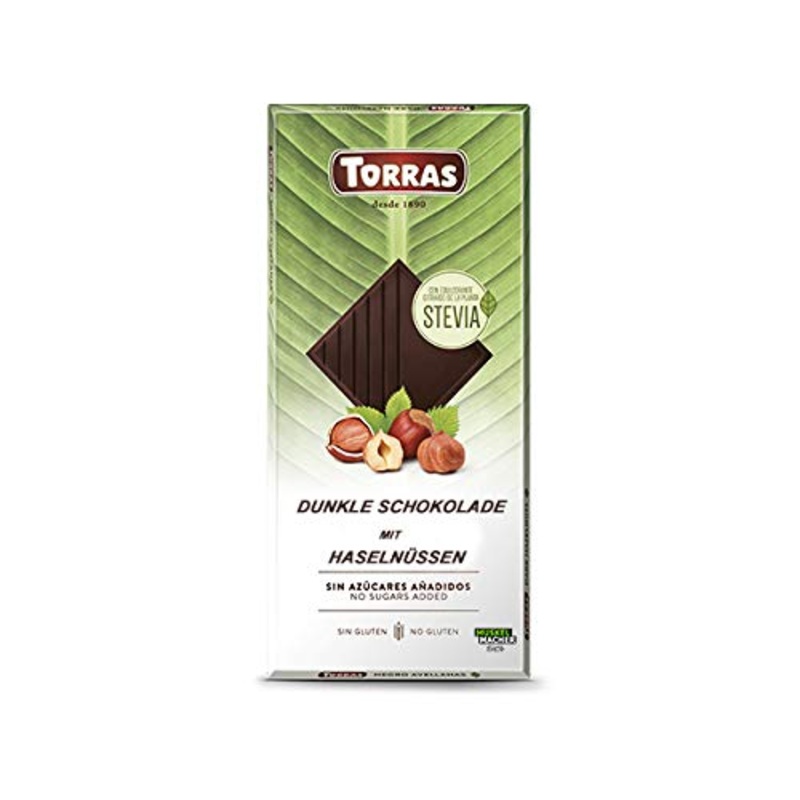Torras Stevia Chocolate Chocolate without added sugar Hazelnut Chocolate Bar (125g)