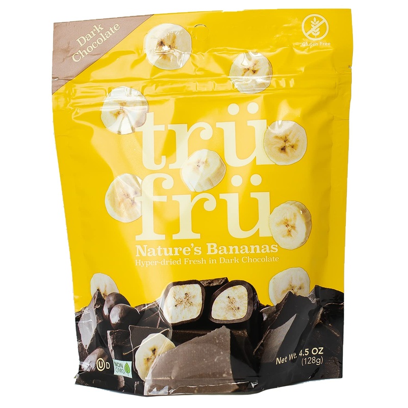 Tru Fru Natures Bananas Hyper-Dried Fresh In Dark Chocolate 4.5 Ounce Bag