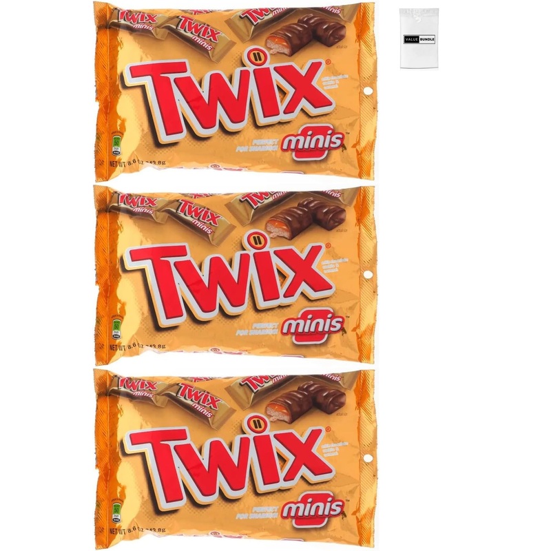 Value Bundle: TWIX Chocolate Bars – Candy – Candy Bulk – Bonbon – Bulk Candy Individually Wrapped Candies – Custom Value Bundle Branded Package (3 Pack Twix) Twix 3 Pack