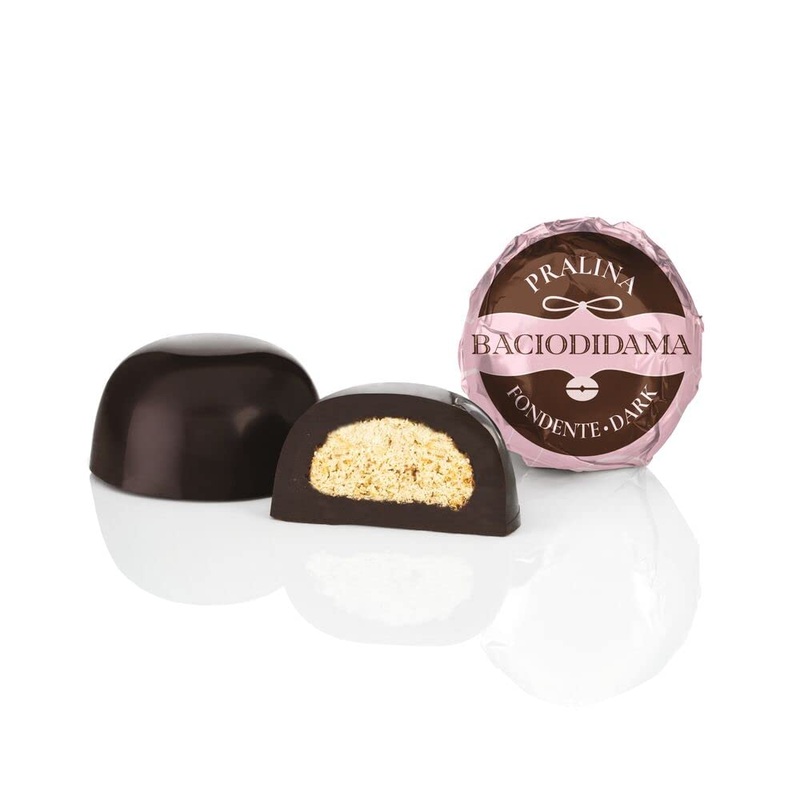 Venchi – Italian Desserts Collection – Dark BacioDiDama in 1 kg bag – Chocolate with a crispy biscuit of Piedmont PGI hazelnuts 1 kg – Gluten free
