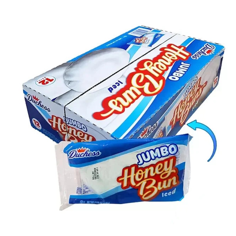 Duchess Jumbo White Iced Honey Buns: 12-Piece Box