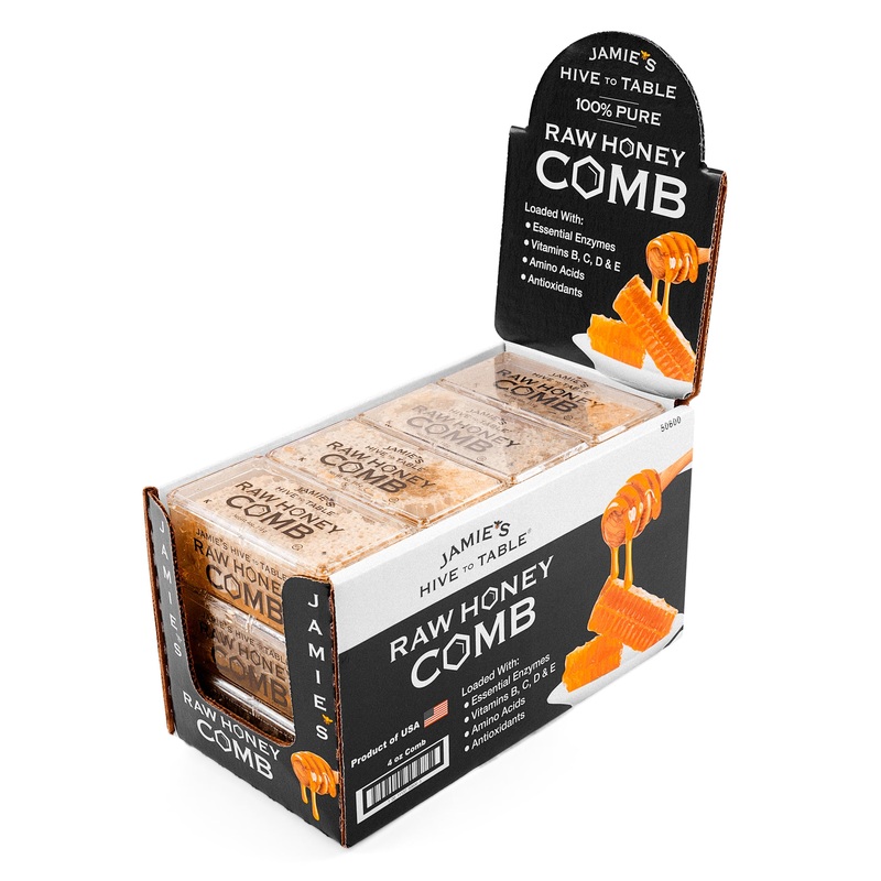 Jamie’S Hive To Table 100% Raw Honeycomb, 48 Oz (Pack Of 12) – All-Natural Pure Georgia Honeycomb – Fresh Georgia Honeycomb With