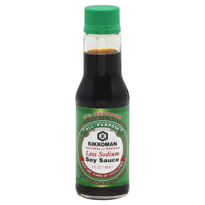 Kikkoman Soy Sauce, Less Sodium, 5 Ounce (Pack Of 4)