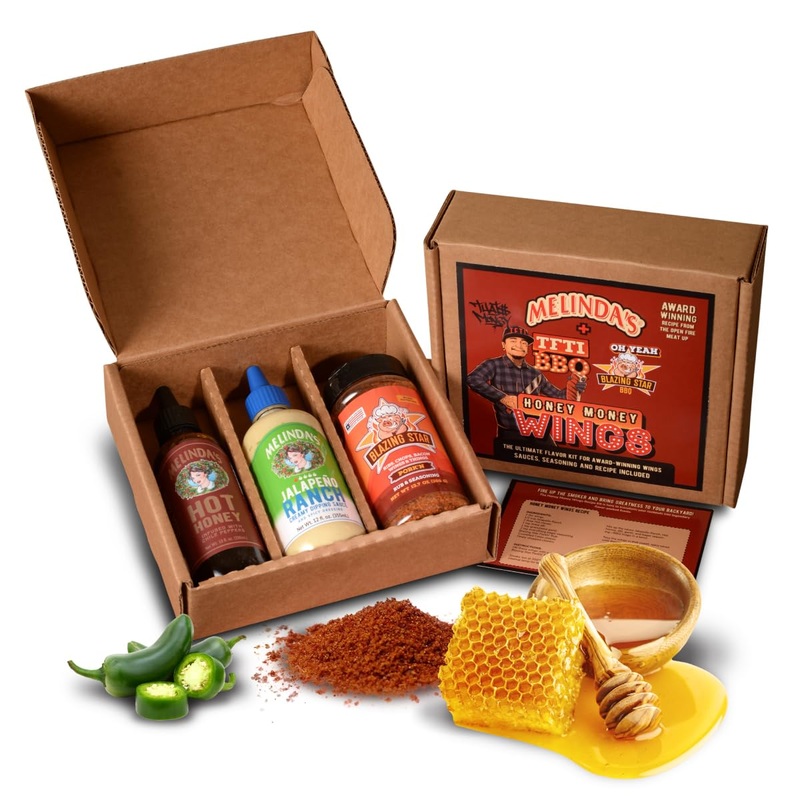 Melindas Honey Money Wings Recipe Kit – 3 Pack + Recipe – 2024 Open Fire Meat Up Award Winning Kit From Tony ”Tone” Ramirez In