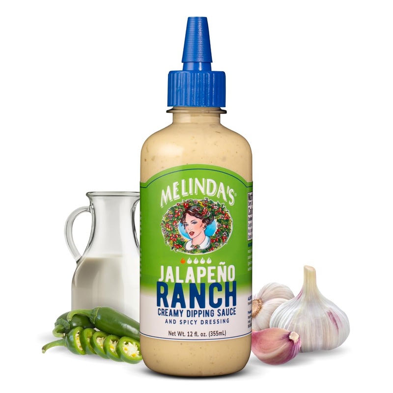 Melindas Jalapeo Ranch – 12 Oz, 1 Pack – Spicy Ranch Sauce, Hot Creamy Sauce With Jalapeo Peppers – Perfect For Wings, Pizza, Fr