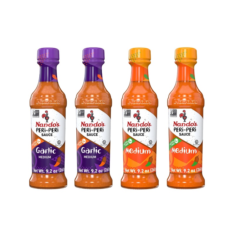 Nando’S Peri-Peri Signature Hot Sauce Pack – Our Flavorful Medium Sauce And Garlic Sauce Bundle – Piri Piri Sauce Set 9.1Oz Bott