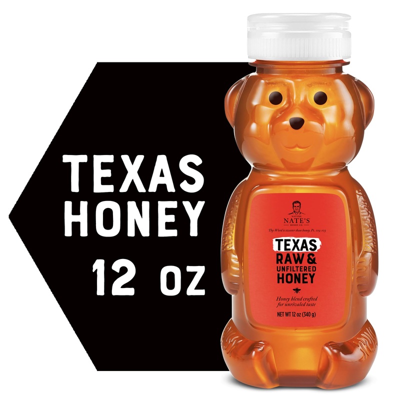 Nate’S Texas 100% Pure, Raw & Unfiltered Honey – 12 Oz. Squeeze Bottle – All-Natural Sweetener