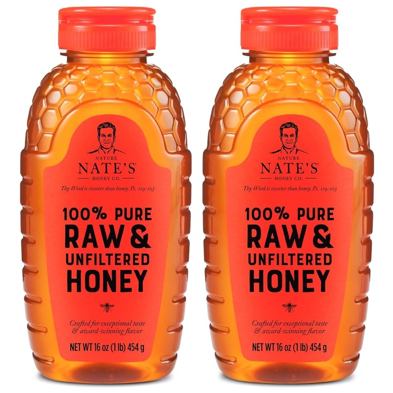 Nature Nate’S 100% Pure, Raw & Unfiltered, Squeeze Bottle; All-Natural Sweetener, No Additives, Honey, 1 Pound (Pack Of 2)