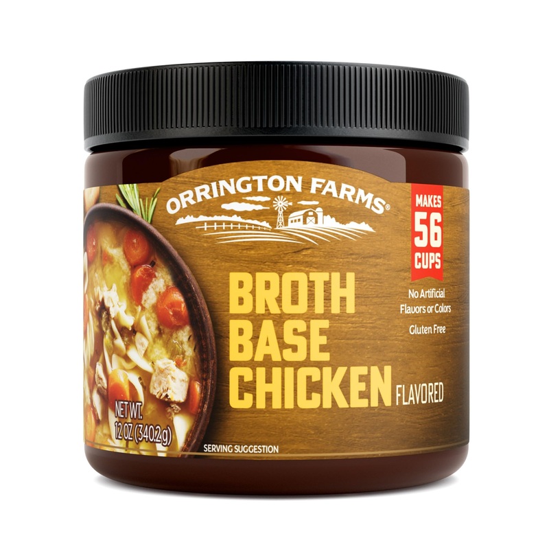 Orrington Farms Chicken Flavored Broth Base & Seasoning, Ready-To-Use, Chicken Bouillon Powder Concentrate, Versatile Usage, Sea