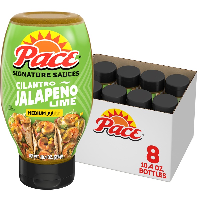 Pace Cilantro Jalapeno Lime Signature Sauce, 10.4 Oz (8 Pack)