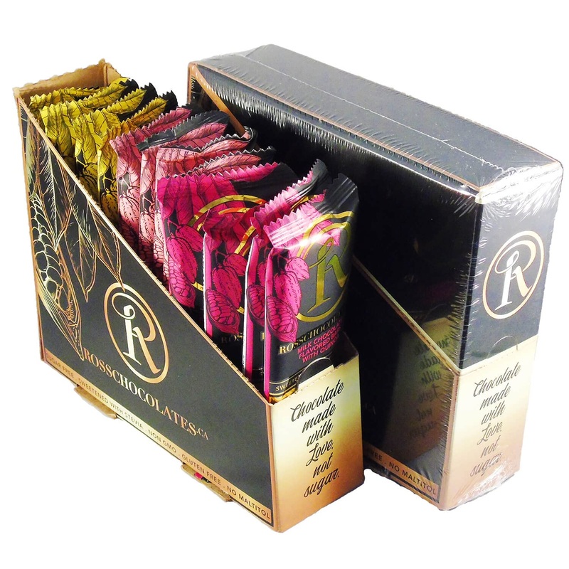 Ross Chocolate Milk Chocolate Variety Pack Sweeten with Stevia 34g (Pack of 12 bars)