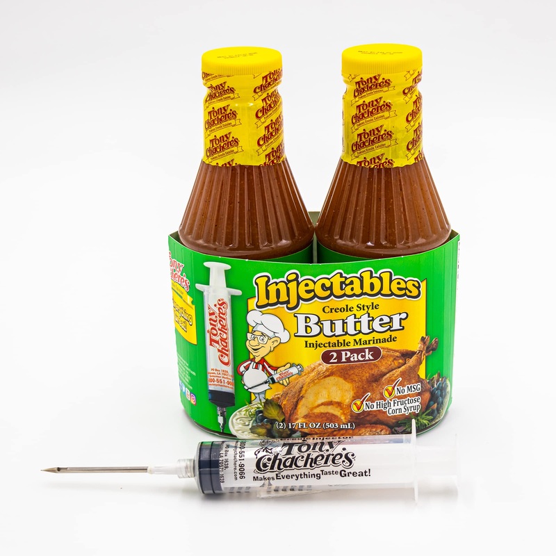Tony Chachere’S 2 Pack Creole Style Butter Marinade Injector Kit | Perfect For Injecting Poultry, Pork, Beef, And All Your Prote