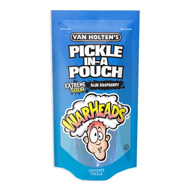 Van Holten’s Warheads Sour Blue Raspberry Pickle: 12-Piece Box