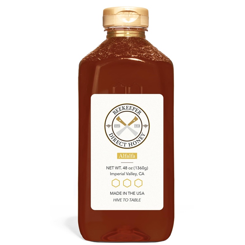 Beekeeper Direct Unfiltered Honey – Real Raw Alfalfa Honey – All Natural Non-Gmo Pure Gourmet Honey – Local California Honey (3L