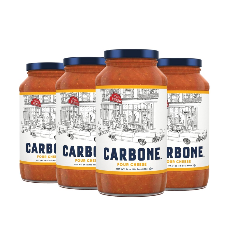 Carbone Four Cheese Pasta Sauce | Tomato Sauce Made With Fresh & All-Natural Ingredients | Gluten Free, Low Carb Pasta Sauce, 24