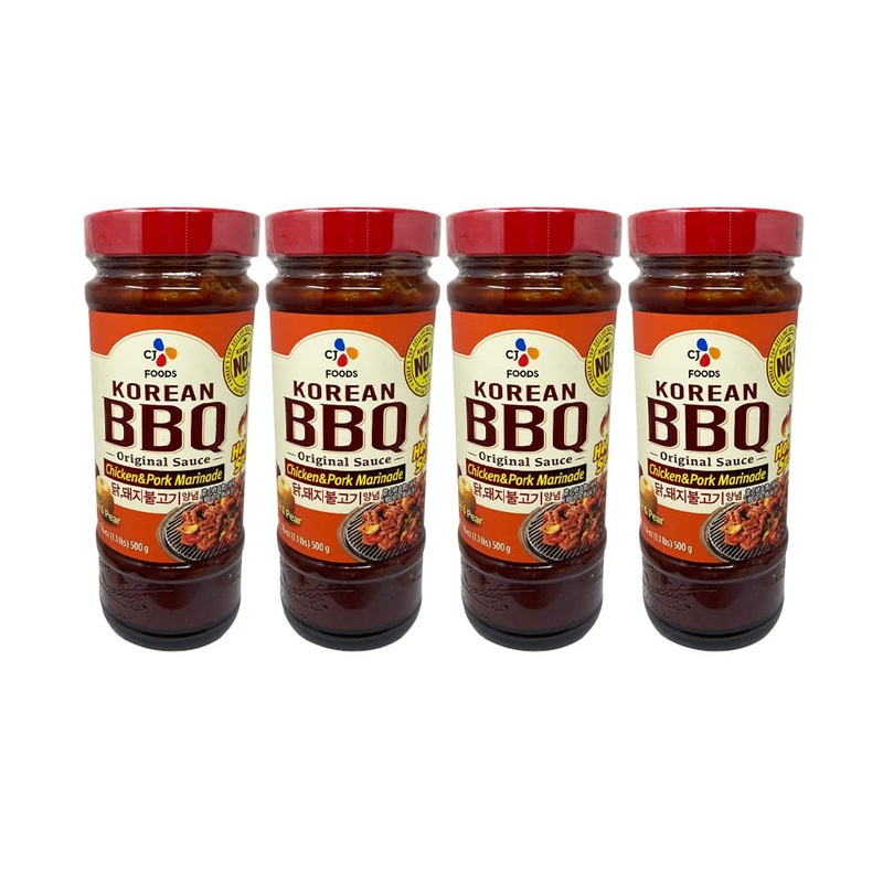 Cj Korean Bbq Chicken & Pork Marinade Sauce (Hot & Spicy) 17.63Oz (4 Pack)