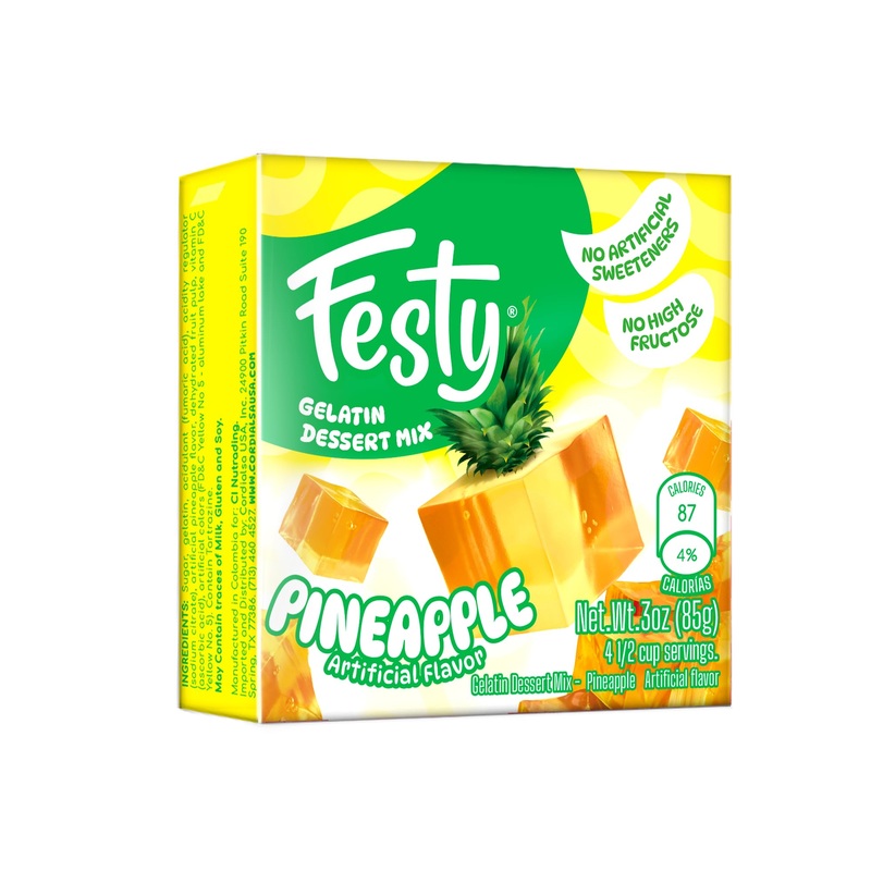 Festy Pineapple Gelatin Dessert Mix, 3 Oz