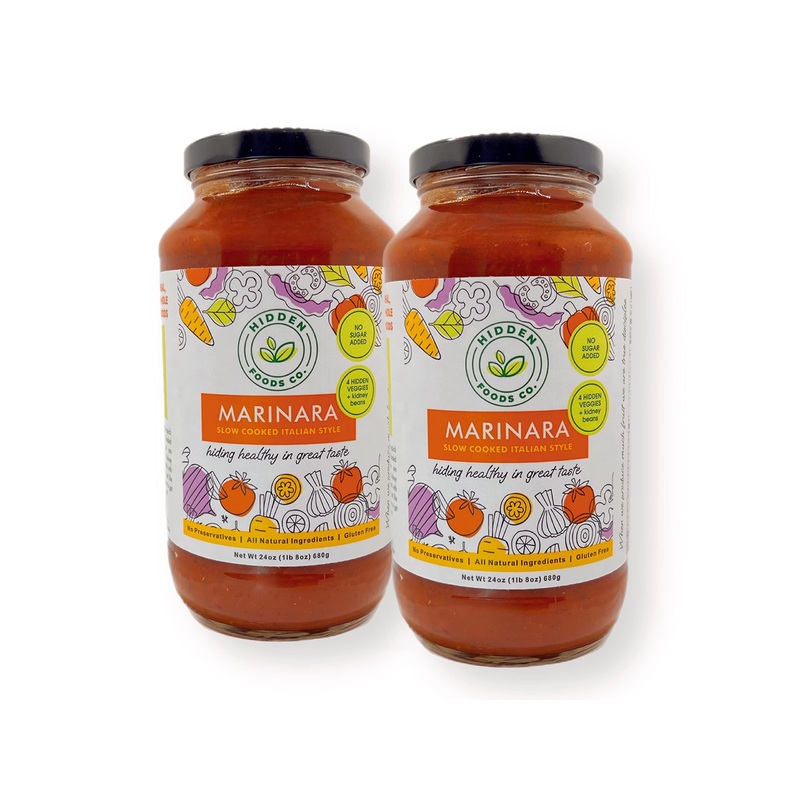 Hidden Foods Slow Cooked Marinara Sauce With Natural Vegetables, 24 Oz. Jar, Low Carb And Low Sodium, No Sugar Added, Thick And