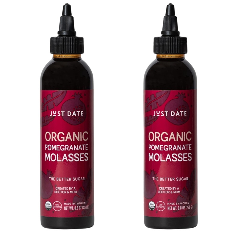 Just Date : Just Pomegranate Syrup : Organic Pomegranate Molasses | Two 8.8 Oz Squeeze Bottle I Low-Glycemic, Vegan, Paleo