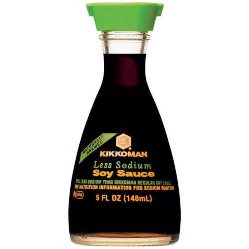 Kikkoman Less Sodium Soy Sauce Dispenser, 5-Ounce Glass Bottle (Pack Of 4)