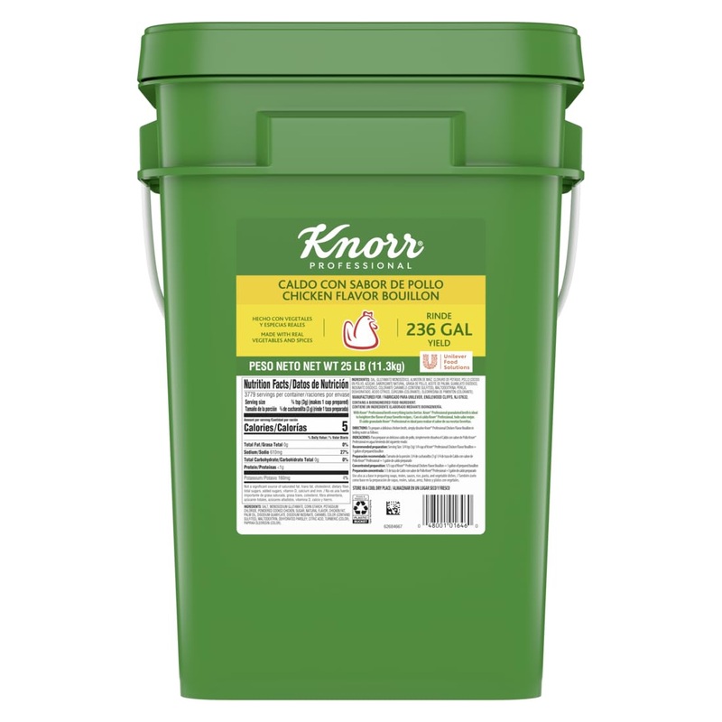 Knorr Professional Caldo De Pollo, Chicken Bouillon With Chicken Flavor Granulated Base, 25Lb Pail, Bouillon As A Base, Marinade