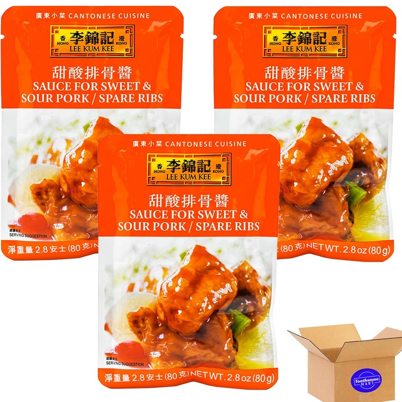 L K K Sweet &Sourpork Spare Ribs Asian Sauce 2.8Oz/80G 3Pack