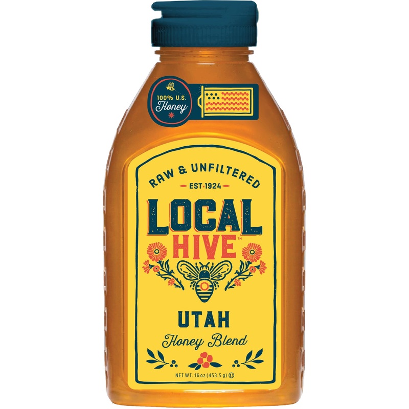 Local Hive Utah Raw Unfiltered Honey – 16 Oz, 100% Pure Us Honey, Sourced From American Bees And Beekeepers – Natural Sweetener,