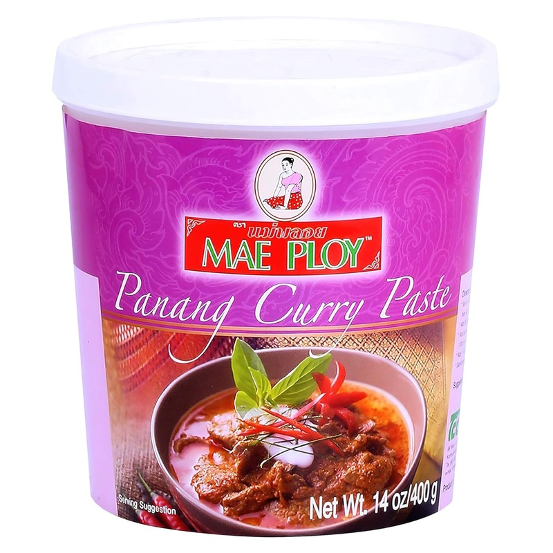 Mae Ploy Panang Curry Paste – Authentic Thai Flavor for Curries & Dishes, Aromatic Herbs & Spices, 14 oz Tub, No MSG