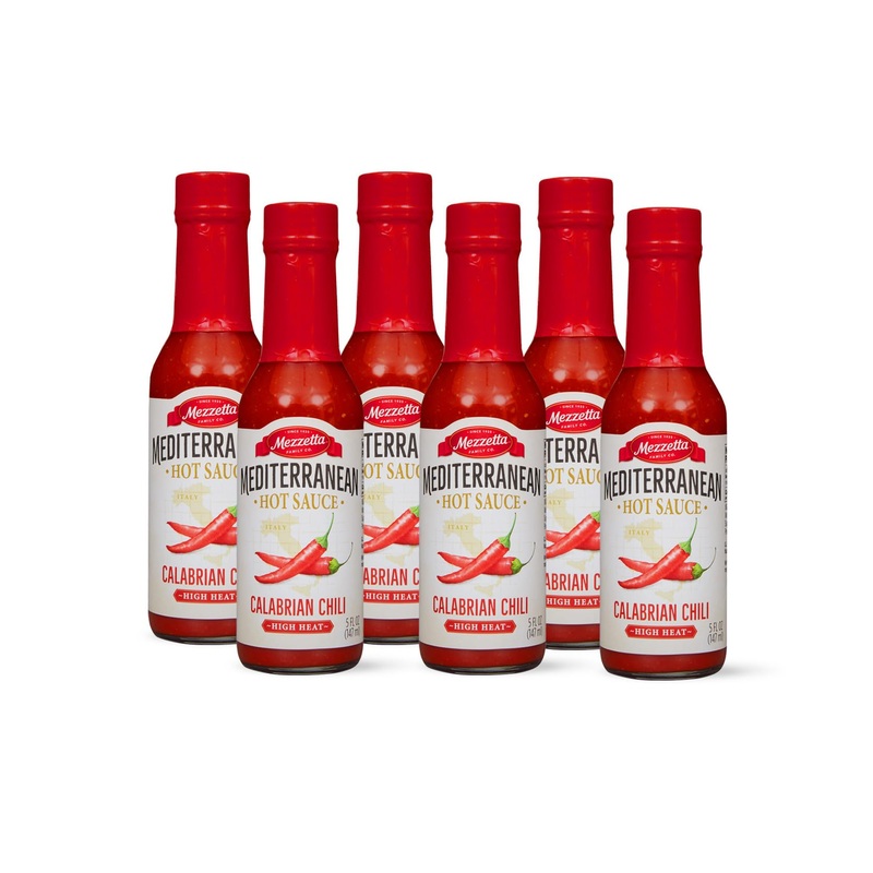 Mezzetta Mediterranean Calabrian Chili Hot Sauce, Hot Heat | Non-Gmo, Gluten Free, Vegan | 5 Fluid Ounce Jar (Pack Of 6)