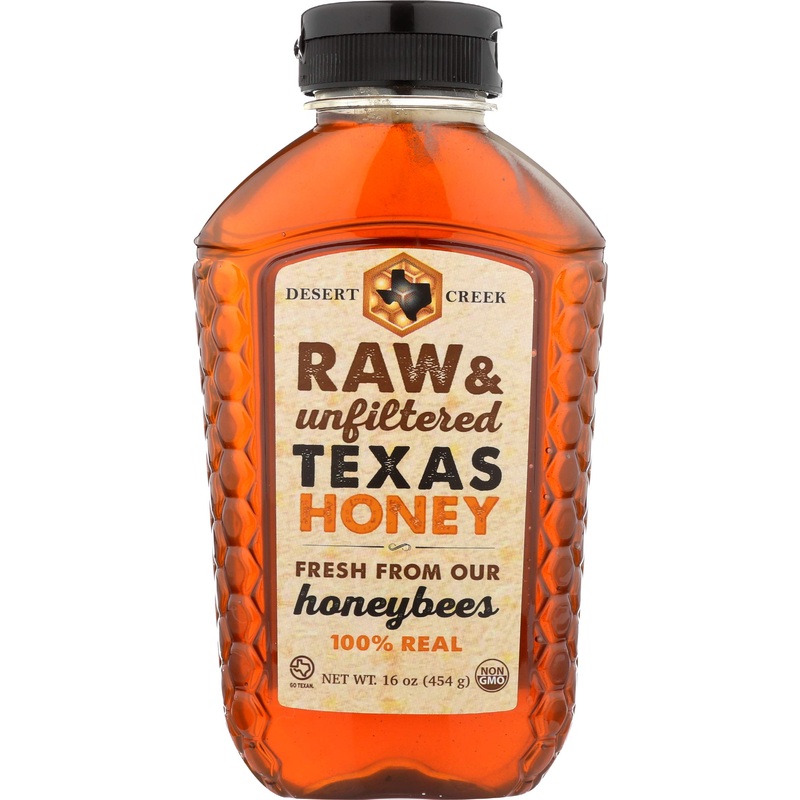 Raw, Unfiltered, Unpasteurized Texas Honey By Desert Creek Honey 1Lb (16Oz) Non-Gmo, Kosher