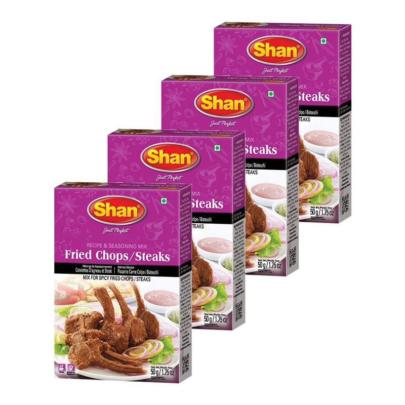 Shan – Fried Chops/Steak Seasoning Mix (50G) – Spice Packets For Spicy Fried Meat (Pack Of 4)