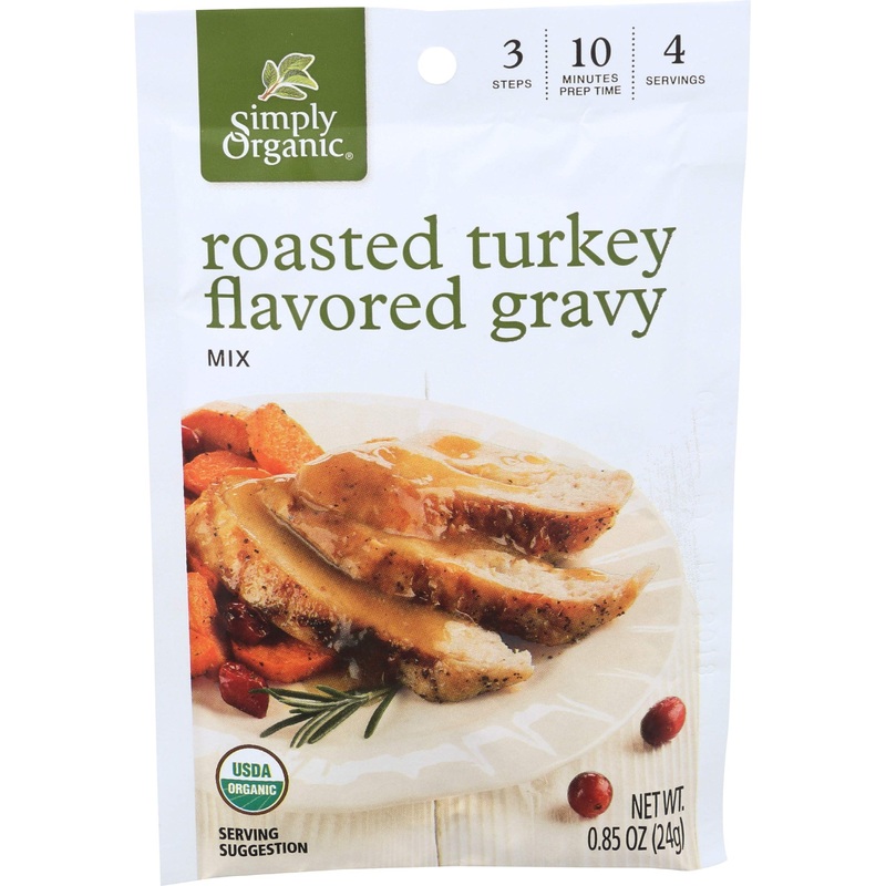 Simply Organic Roasted Turkey Flavored Gravy Mix, Certified Organic, Gluten-Free |0.85 Ounce (Pack Of 3)