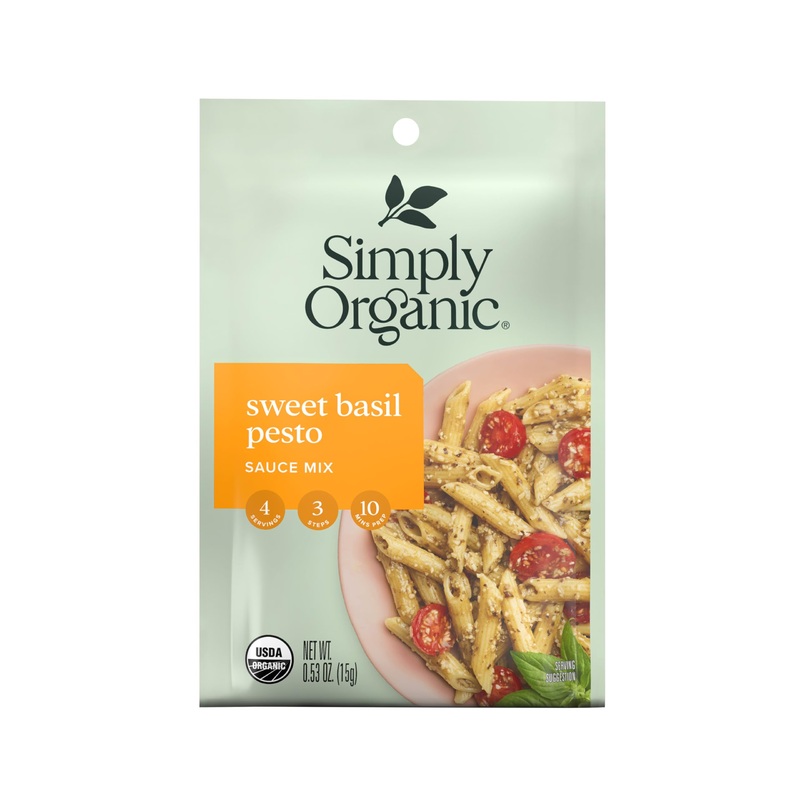 Simply Organic Sweet Basil Pesto Seasoning Mix, 0.53 Ounce – 12 Per Case.