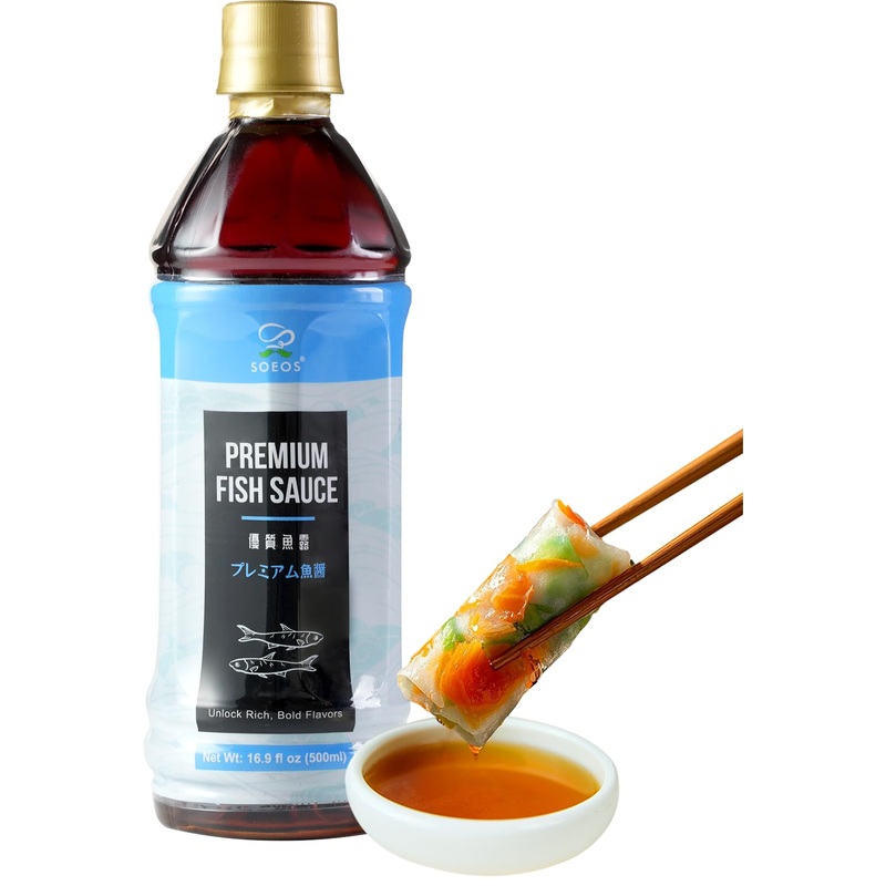 Soeos Fish Sauce, 16.9 Fl Oz (500Ml), Savory Flavor, Premium Fish Sauce For Cooking, Crafted For Dressings And Marinades, Natura