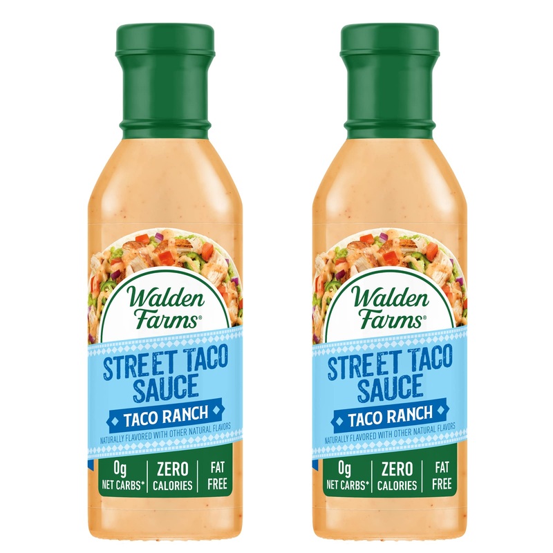 Walden Farms Street Taco Sauce Taco Ranch – Calorie-Free, Gluten-Free, Low Carb, Keto-Friendly, Sugar-Free, Spicy Taco Ranch Fla