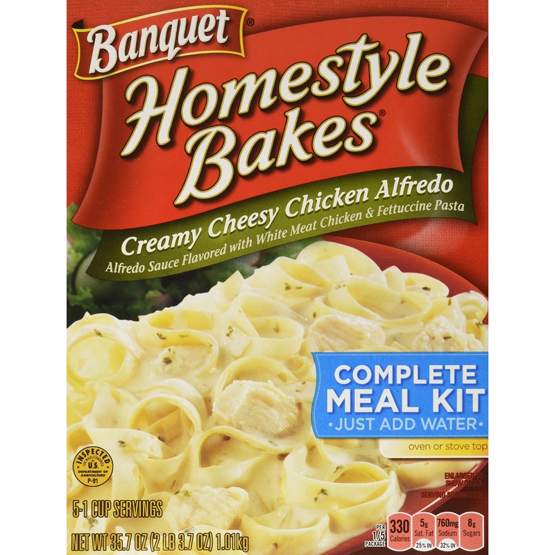Banquet Home Style Bakes Creamy Cheesy Chicken Alfredo, 6 Count (Pack Of 6)