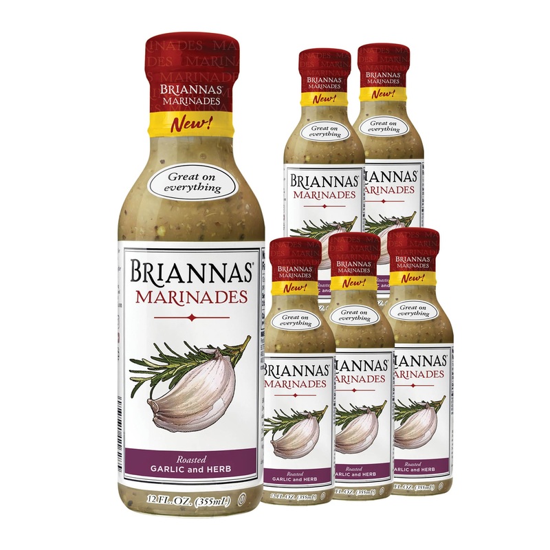Briannas – Roasted Garlic & Herb Marinade – Small Batch, Gluten Free, Vegan Marinade Made With Premium Ingredients – 12 Oz. Bott