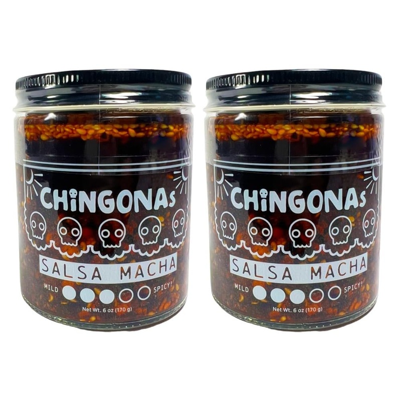 Chingonas Salsa Macha (2-Pack) – Gourmet Mexican Oil-Based Chili Crunch Sauce, Vegan And Gluten-Free, Crunchy Chili Oil, 6 Oz