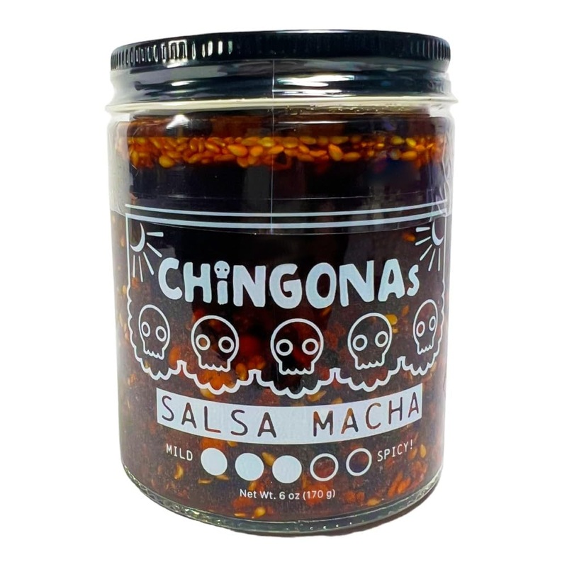 Chingonas Salsa Macha – Gourmet Mexican Oil-Based Chili Crunch Sauce, Vegan And Gluten-Free, Crunchy Chili Oil, 6 Oz