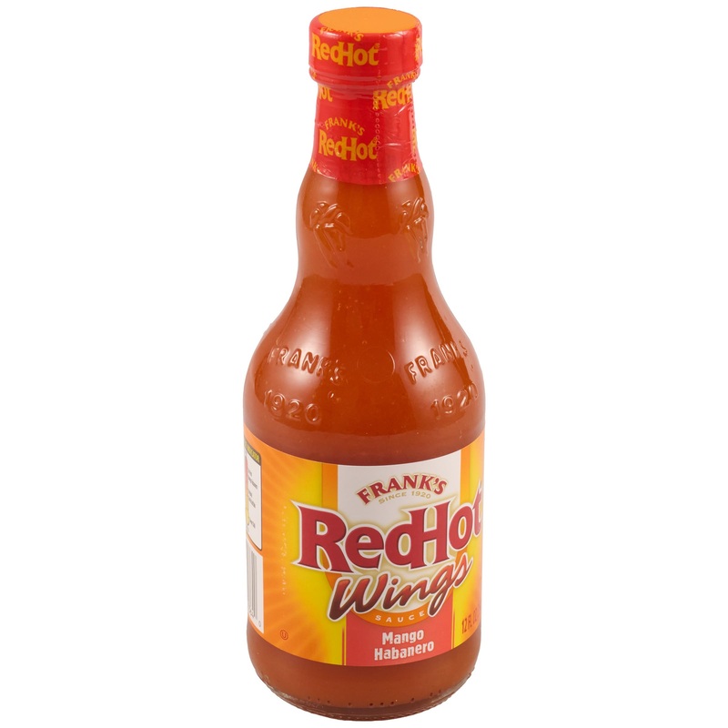 Frank’S Redhot Wings Sauce, Mango Habanero, Hot Sauce, Marinade, Glaze, For Fish, Steak, Burgers, Wings, Cole Slaw, Salsa, And M