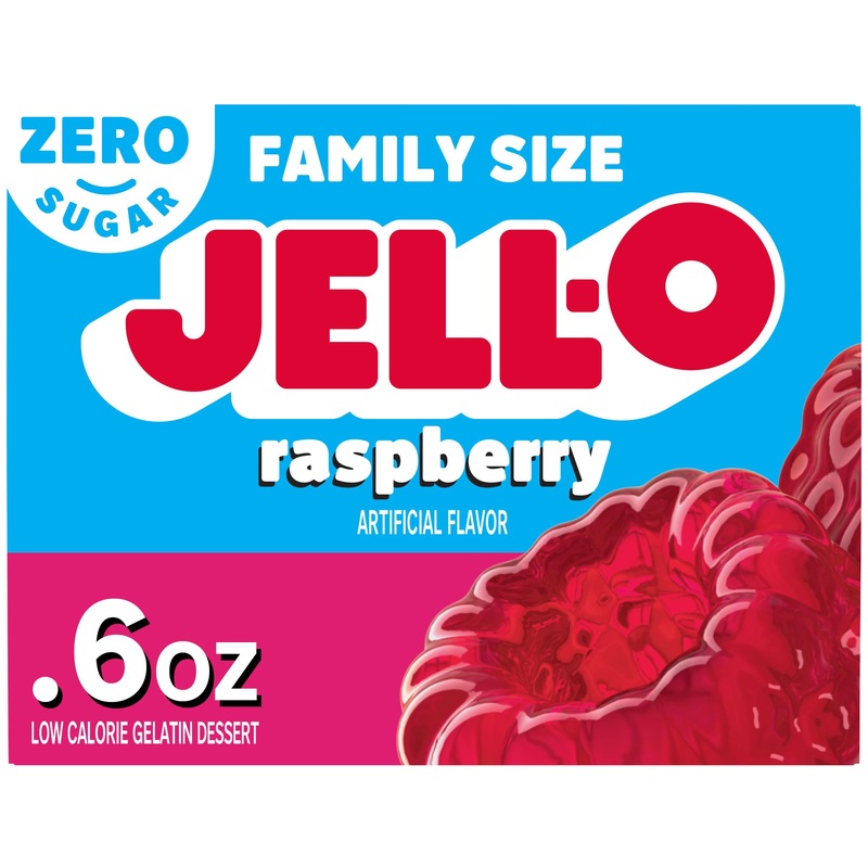 Jell-O Raspberry Sugar Free Gelatin Dessert Mix (0.6 Oz Box)