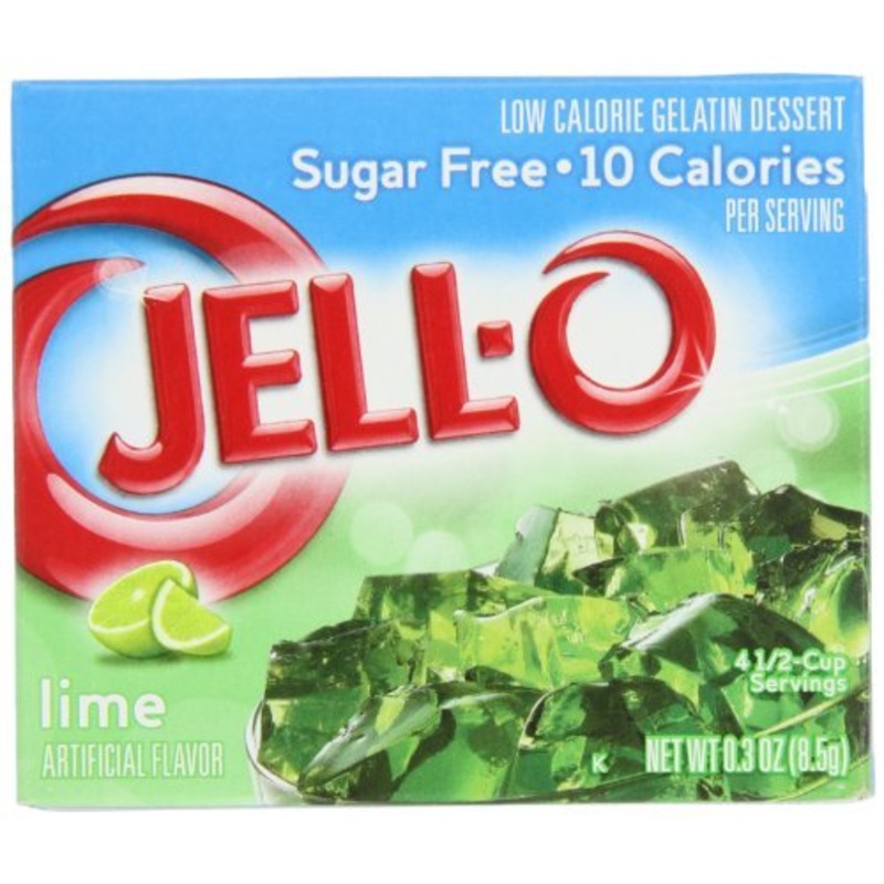Jell-O Sugar-Free Gelatin Dessert, Lime, 0.30-Ounce Boxes (Pack Of 24)