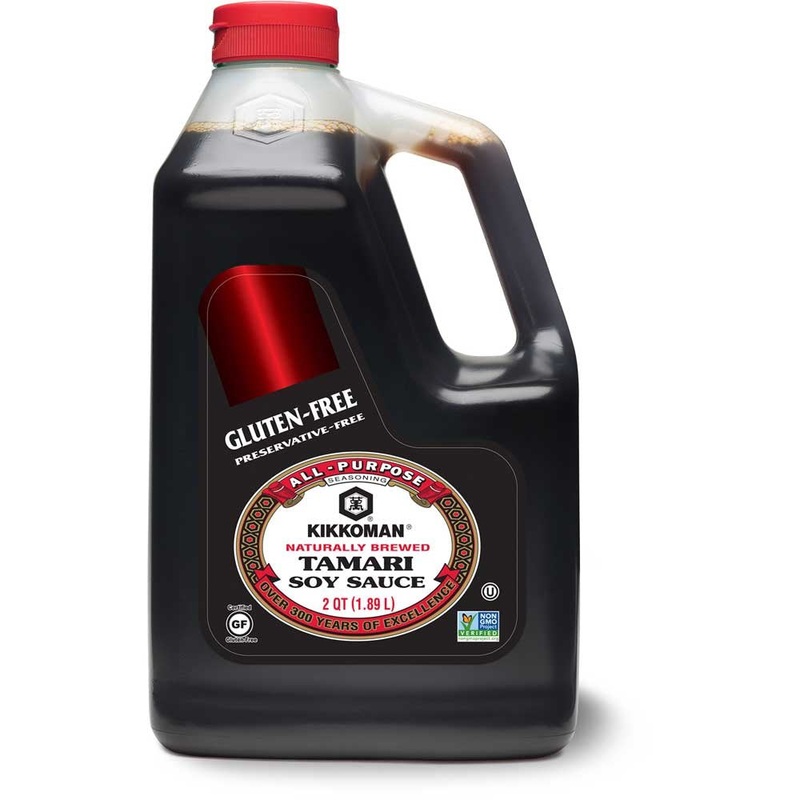 Kikkoman Preservative Free Gluten Free Tamari Soy Sauce, 0.5 Gallon — 6 Per Case.