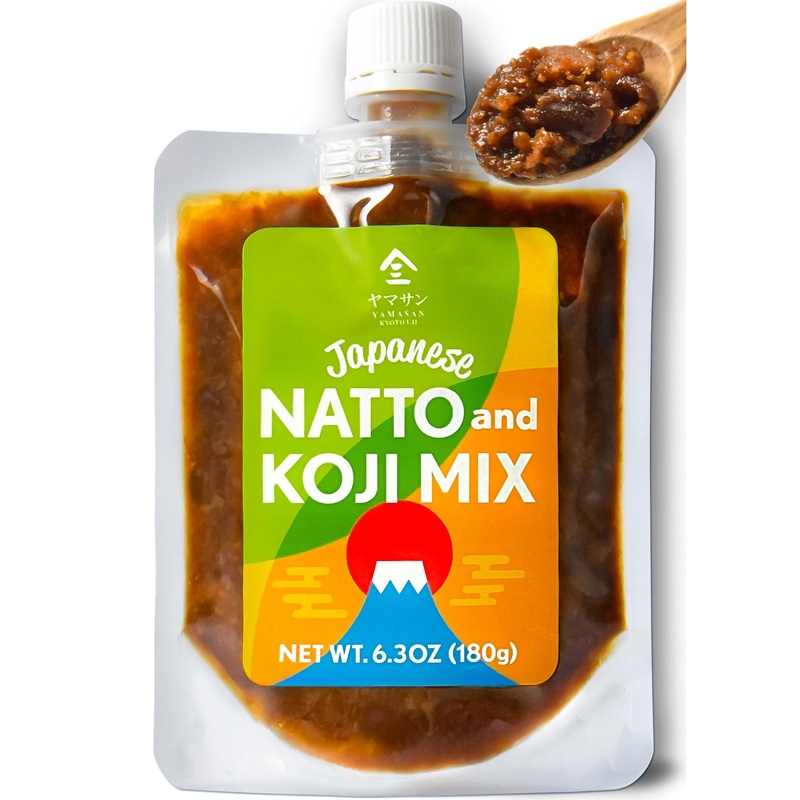 Kyoto Yamasan Uji Japanese Natto And Koji Mix, 2 Fermented Foods In 1, Rich Umami And Healthy, Superfood, Versatile Condiment Fo