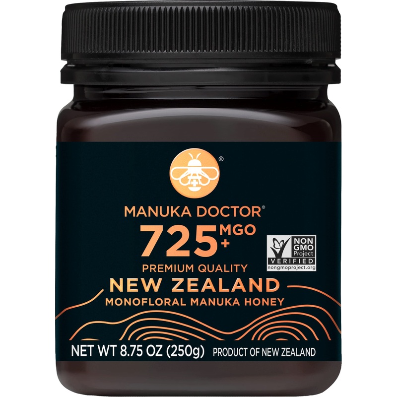 Manuka Doctor – Mgo 725+ Manuka Honey Monofloral, 100% Pure New Zealand Honey. Certified. Guaranteed. Raw. Non-Gmo (8.75 Oz)