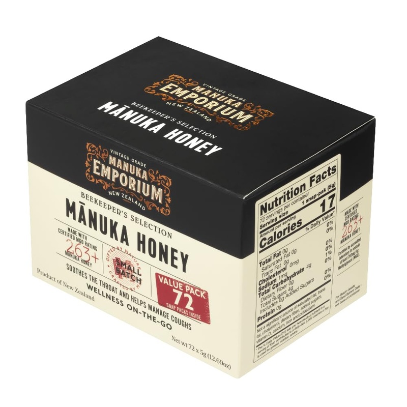 Manuka Emporium Raw Manuka Honey Packets MGO263+ (UMF 10+) – 72 Count On-the-Go Snap-Packets | Certified Authentic New Zealand Honey