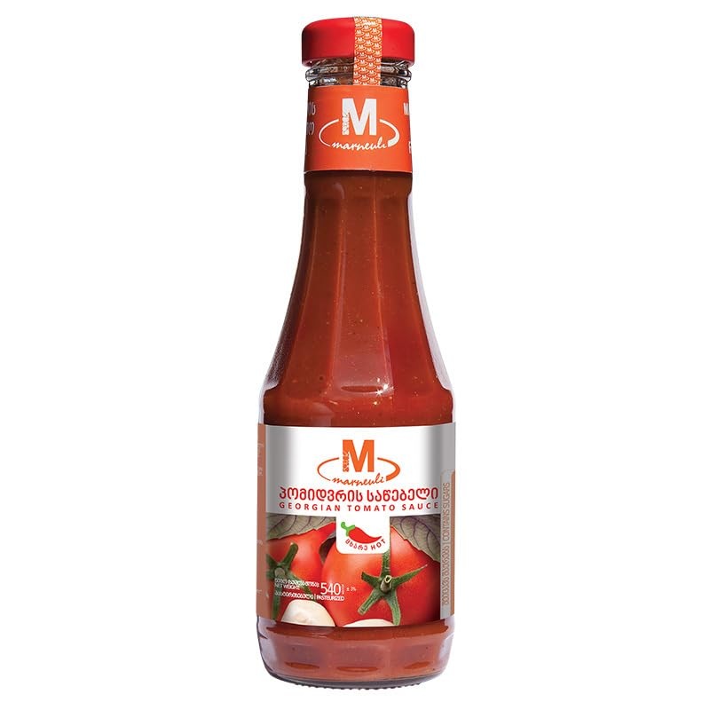 Marneuli Hot Satsebeli Georgian Sauce – 19.05 oz – Authentic Imported Flavor for Cooking and Dipping