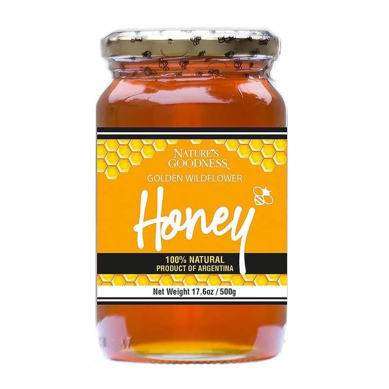 Nature’S Goodness Golden Wildflower Honey In Glass Jar – 17.6 Oz (500G) (100% Natural, Gluten Free And Non-Gmo)